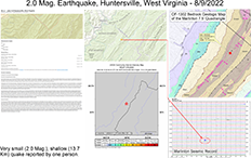 image of map and information pertaining to the August 9, 2022 West Virginia earthquakes