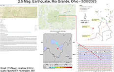 image of map and information pertaining to the March 20, 2023 Ohio earthquake