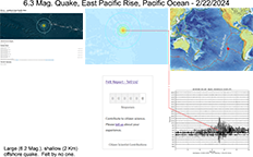 image of map and information pertaining to the February 22, 2024 Pacific Ocean earthquake