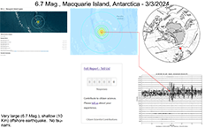 image of map and information pertaining to the March 3, 2024 Antarctic earthquake