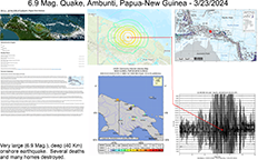 image of map and information pertaining to the March 23, 2024 Papuan earthquake
