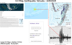 image of map and information pertaining to the March 26, 2024 Vanuatu earthquake