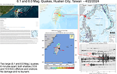 image of map and information pertaining to the April 22, 2024 Taiwanese earthquakes