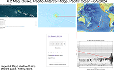 image of map and information pertaining to the June 9, 2024 Antarctic earthquake