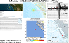 image of map and information pertaining to the July 11, 2024 Canadian earthquake