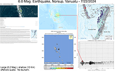 image of map and information pertaining to the July 22, 2024 Vanuatu earthquake