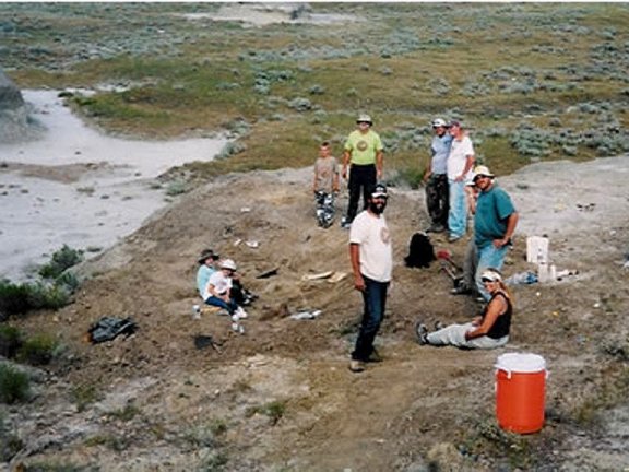 Team at Edmontosaurus discovery site