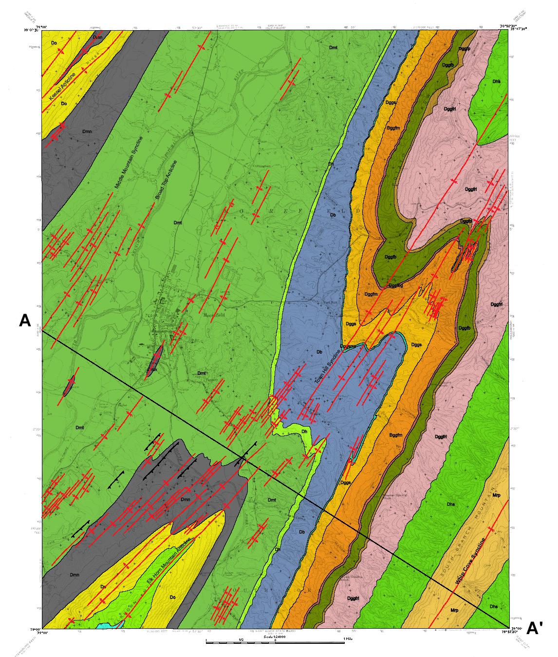Moorefield Bedrock Geologic Map
