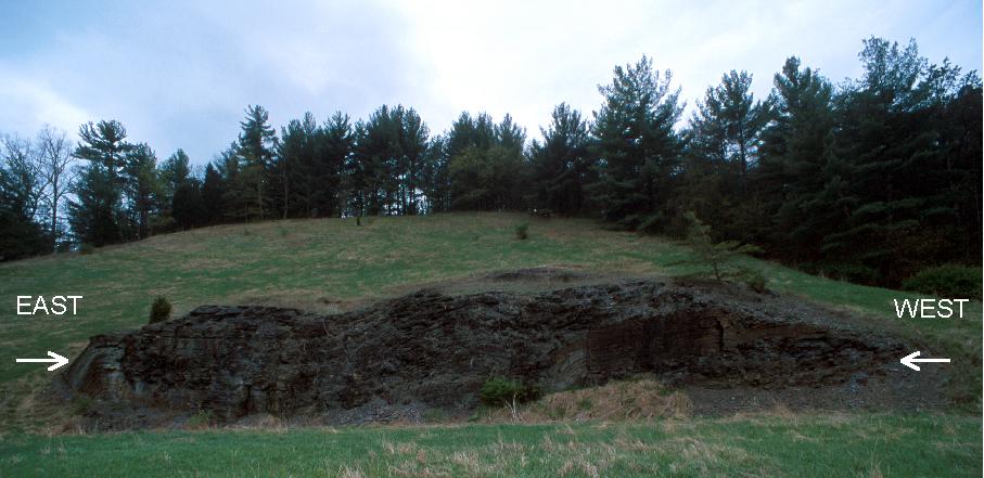 Brallier outcrop, south of Brandywine, WV