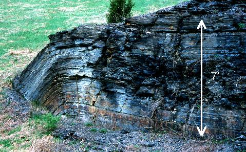 Closeup view of deformation in the Brallier