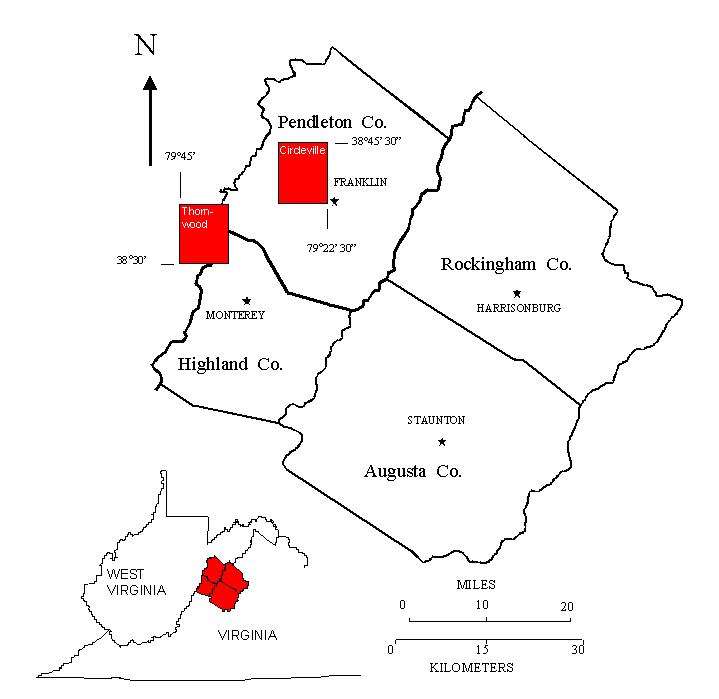 Location Map, Circleville and Thornwood Quadrangles