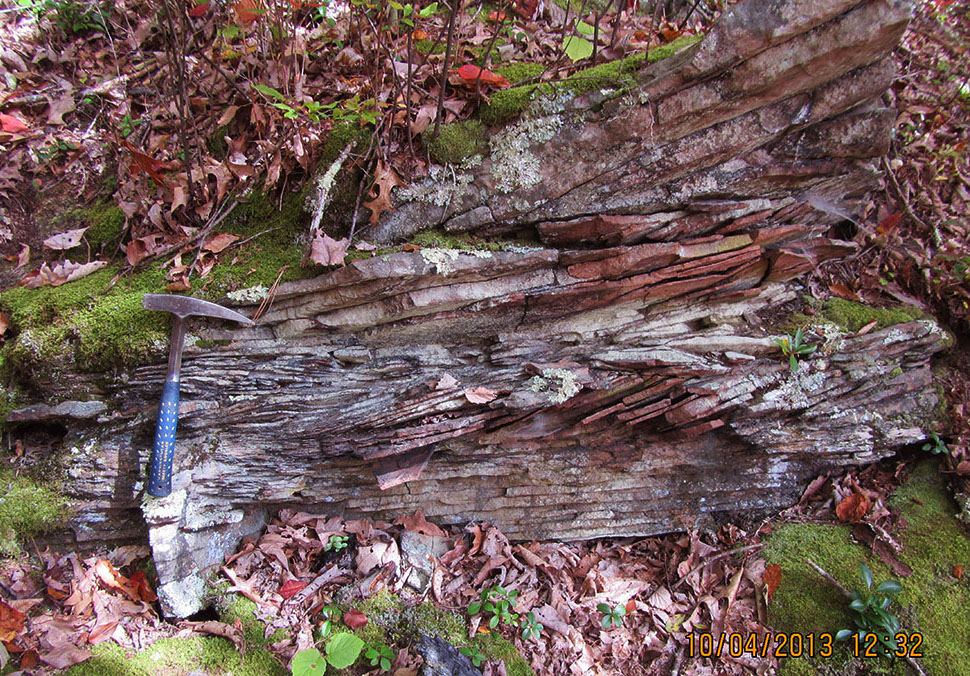 Devonian Hampshire crossbedding, north of Watoga State Park